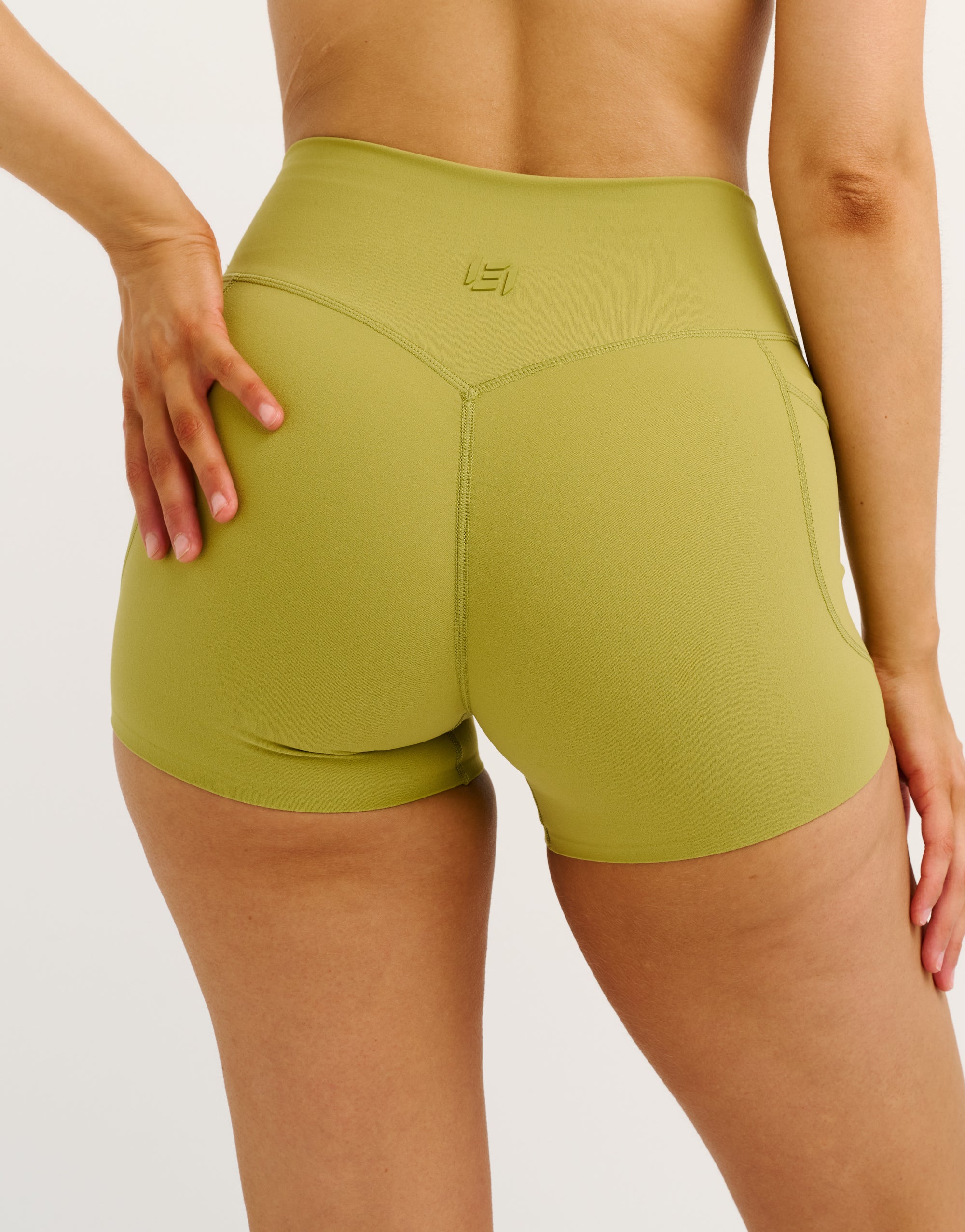 Lycra Invisible Scrunch Pocket Shorts - Olive