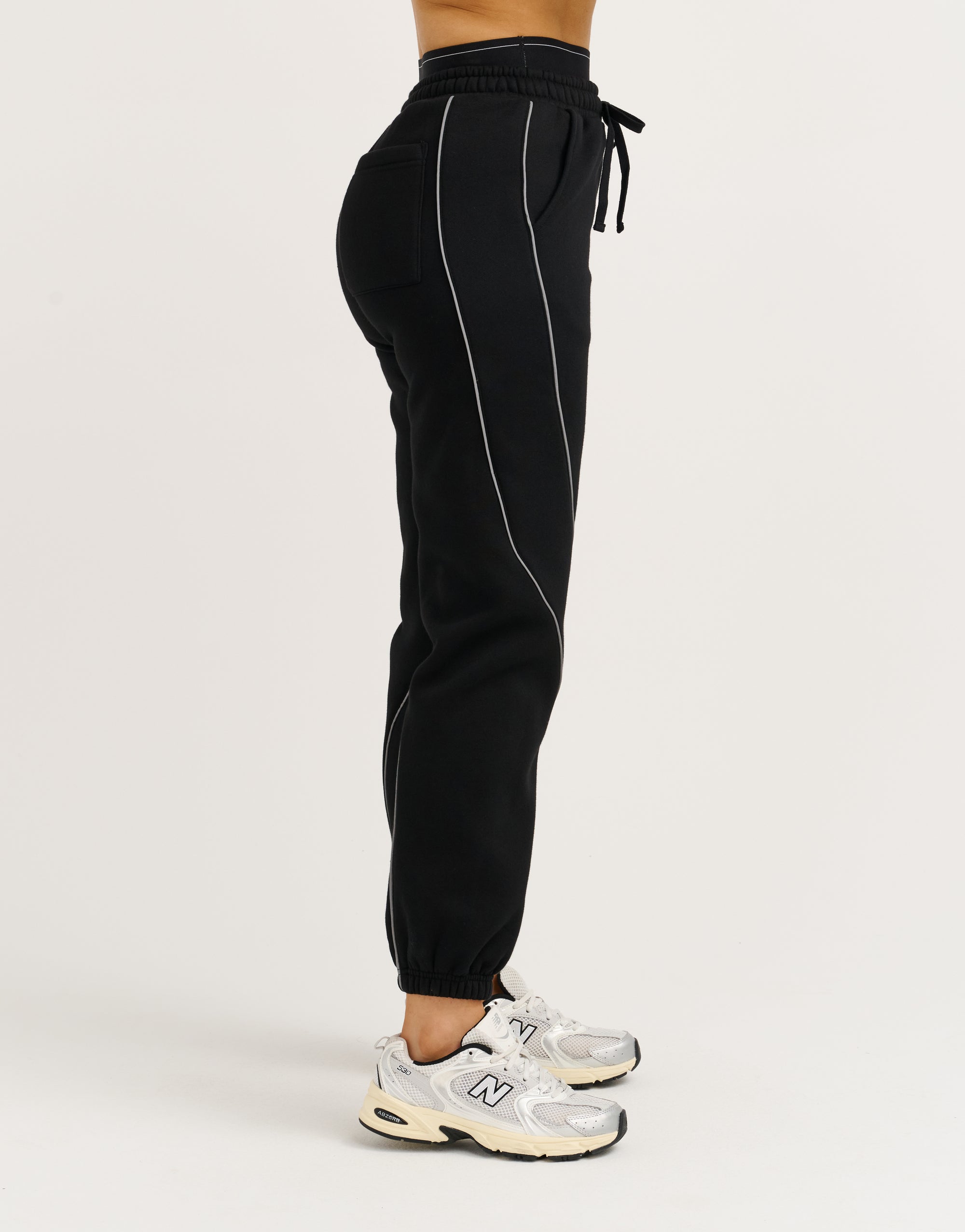 Elemental Layered Jogger Sweatpants - Black/White