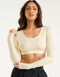 Echt Ribbed Cropped Long Sleeve - Taupe