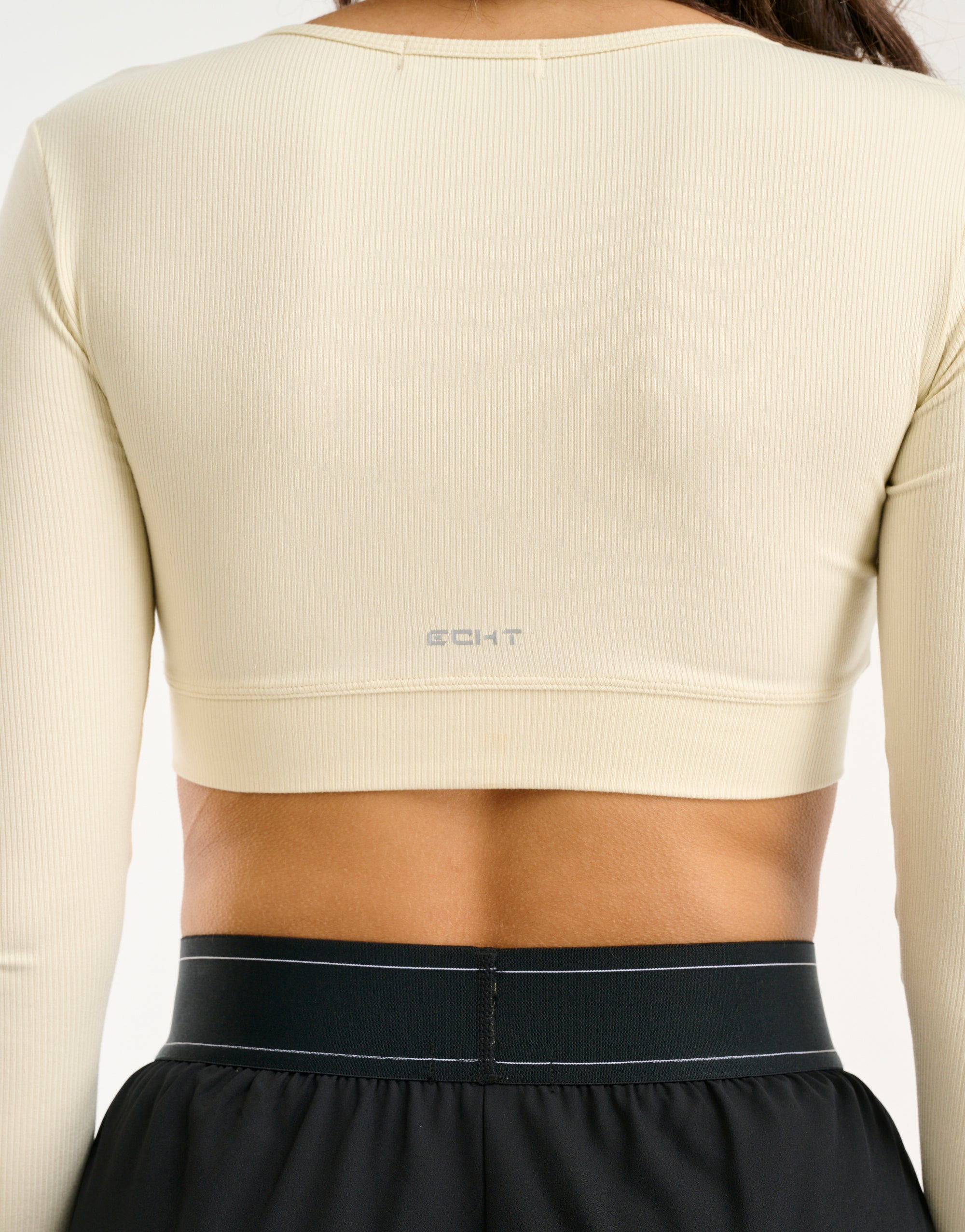 Echt Ribbed Cropped Long Sleeve - Taupe