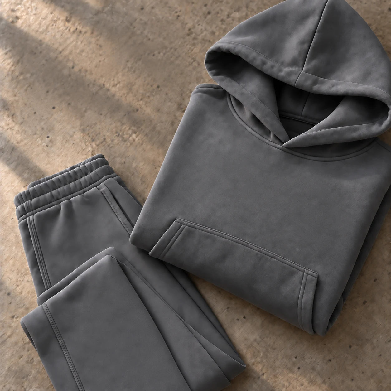 Grey hoodie and sweatpants