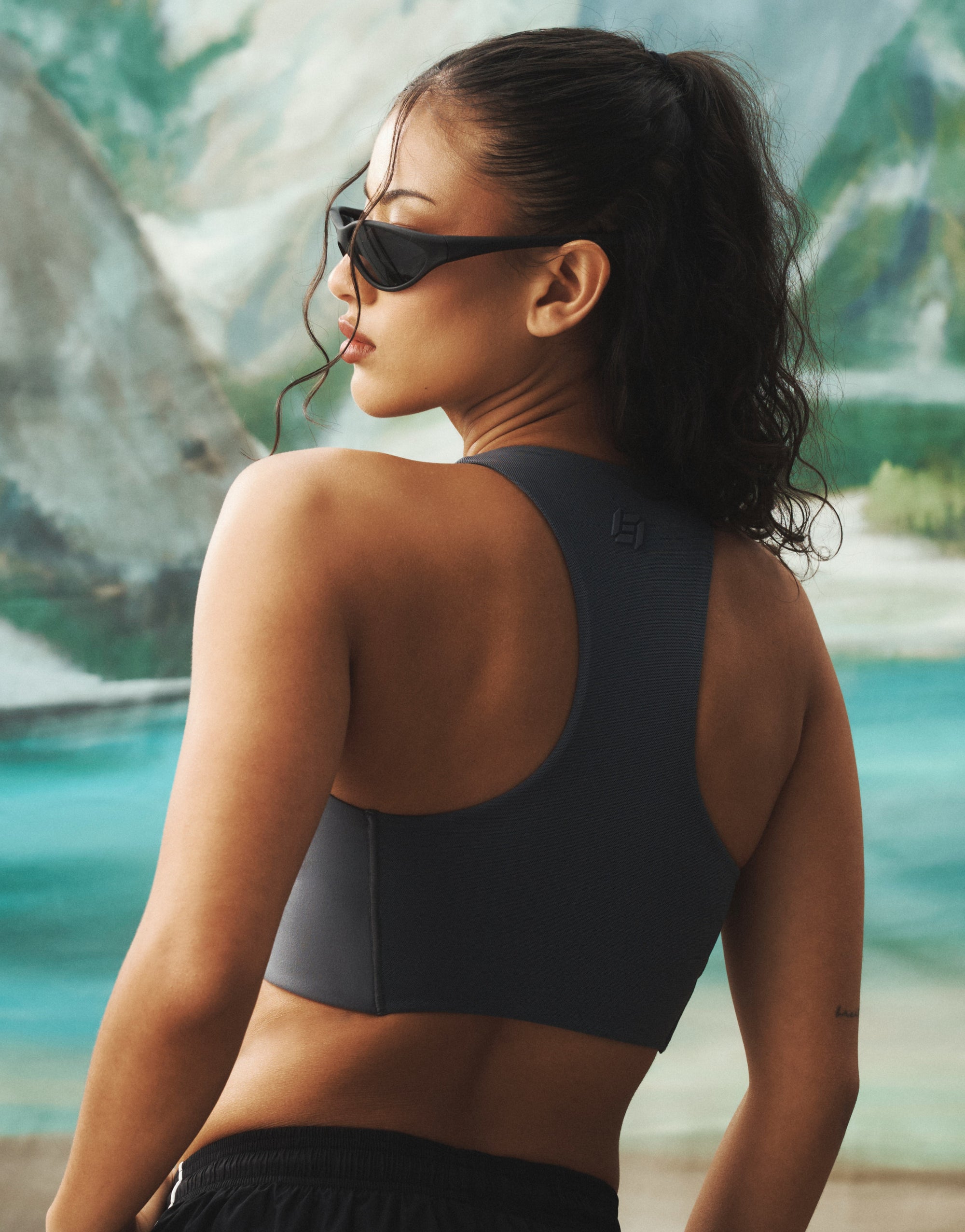 Nova Lycra® Pocket Racer Bra - Storm Grey