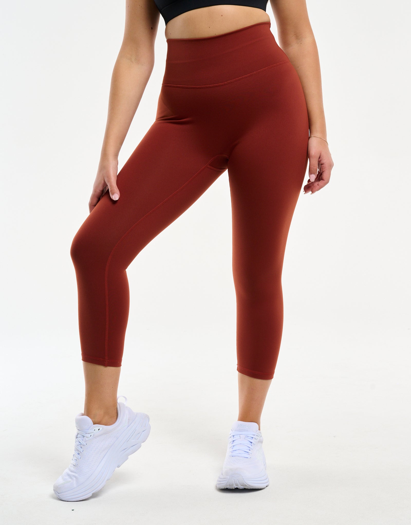 All Day Crop Leggings - Brown