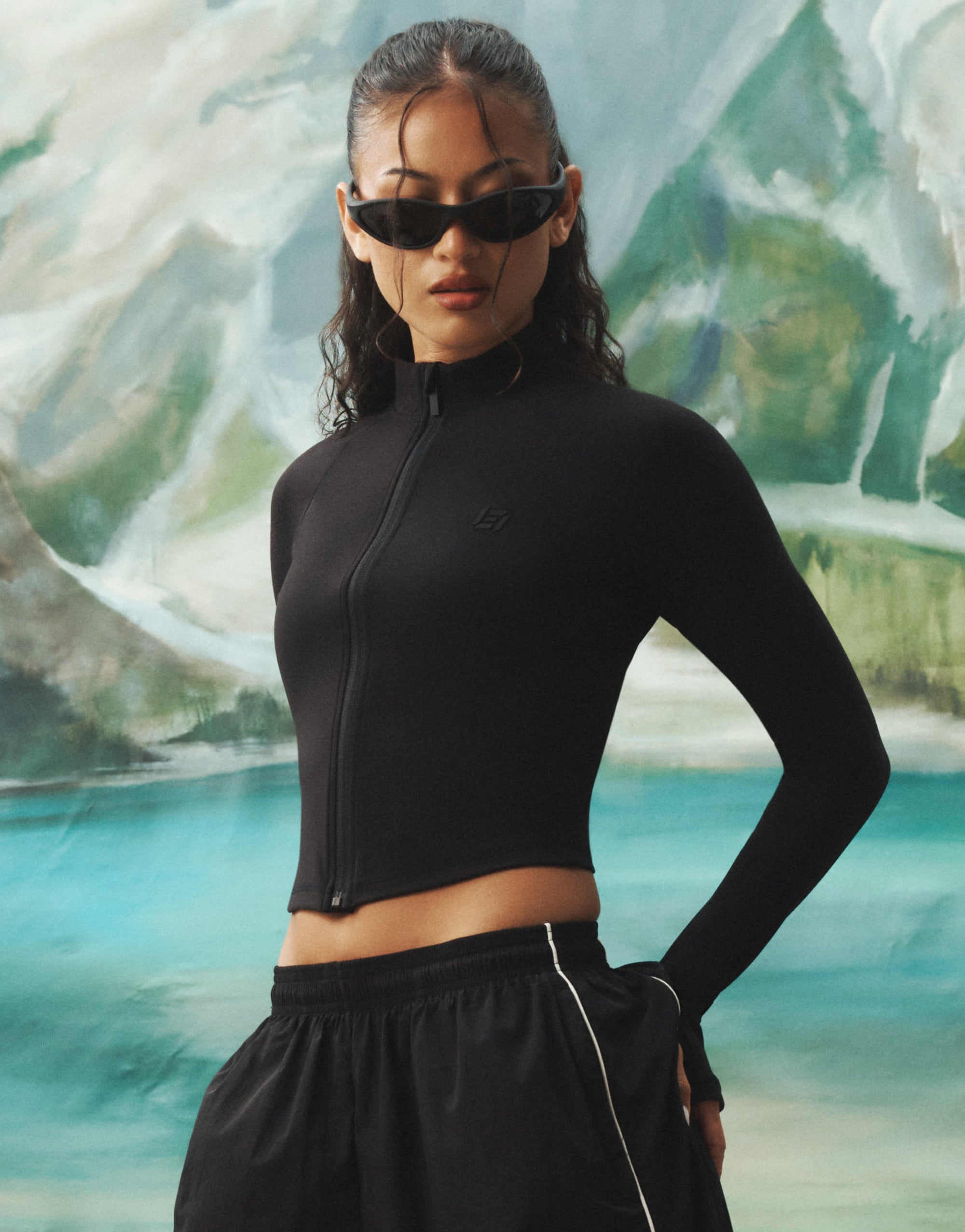 Nova Lycra® Zip Through Jacket - Phantom Black