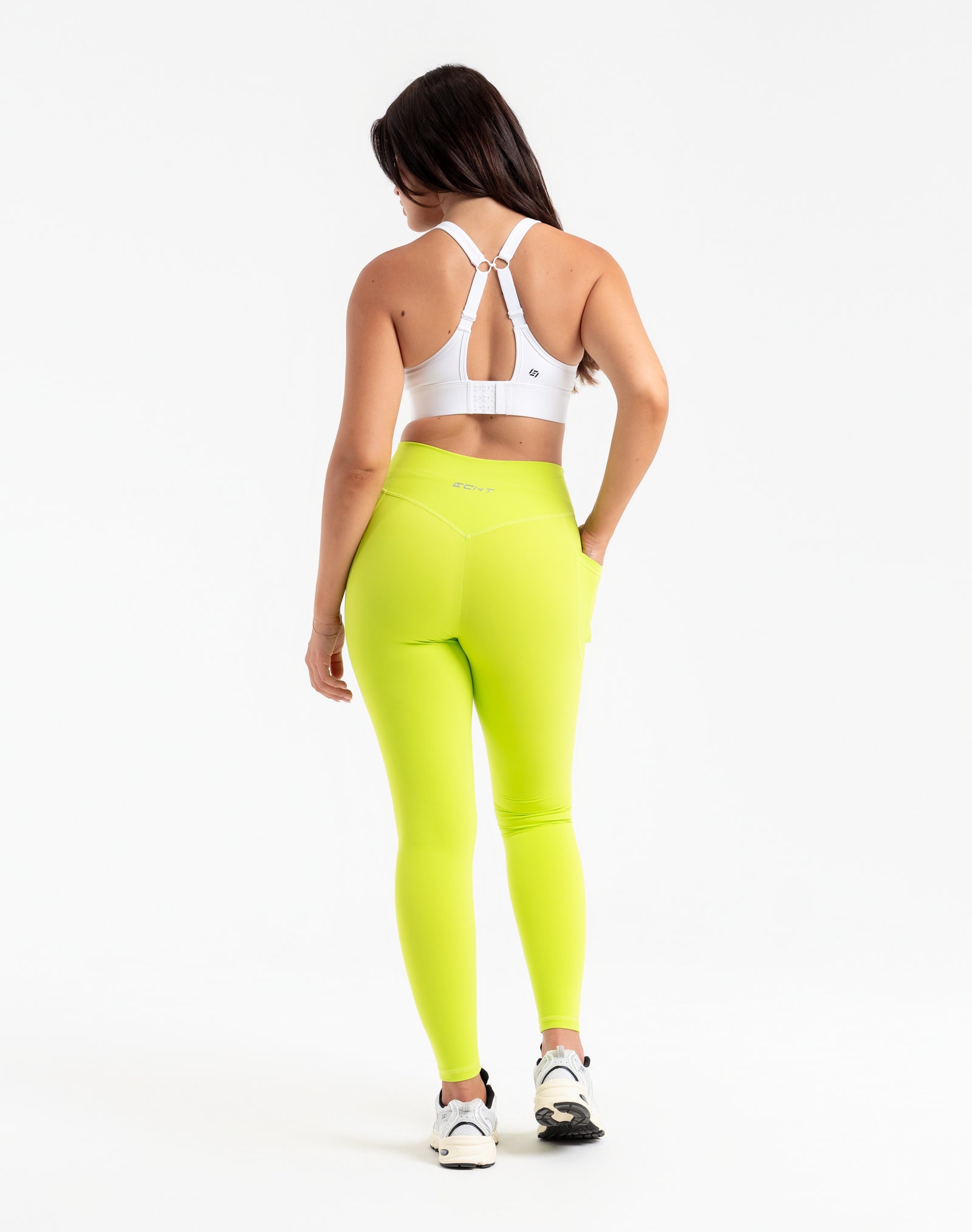 Ascend Pocket Leggings 28" - Lime Green