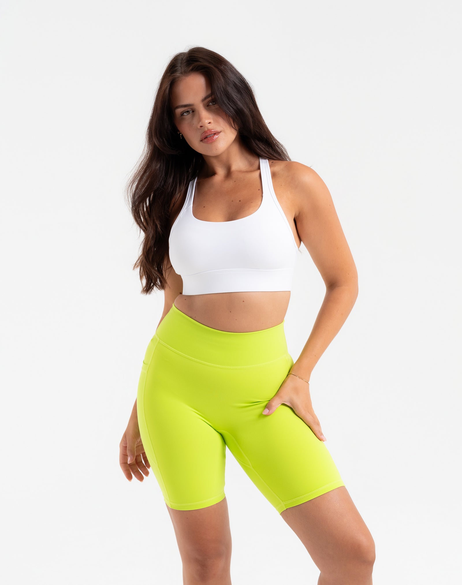 Ascend Pocket Shorts 8" - Lime Green