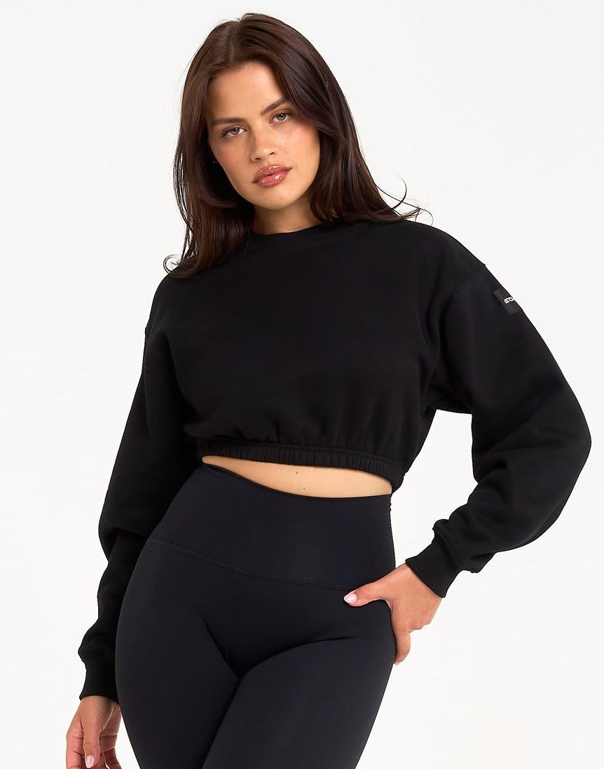 Esteem Cropped Sweater - Black