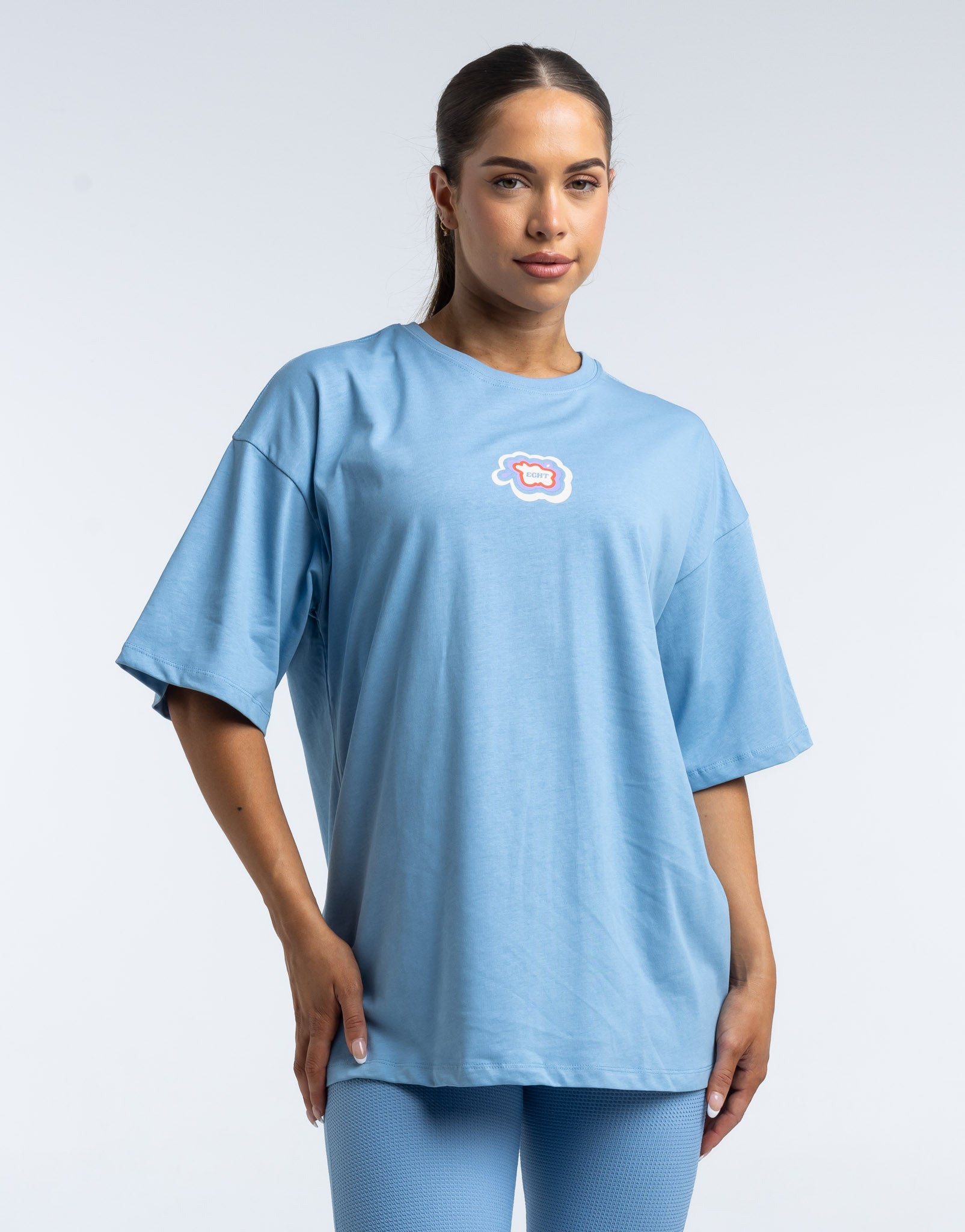 Colour Wave Oversize Tee - Process Blue