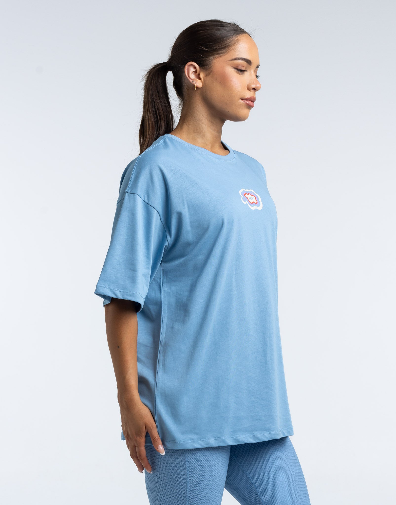 Colour Wave Oversize Tee - Process Blue