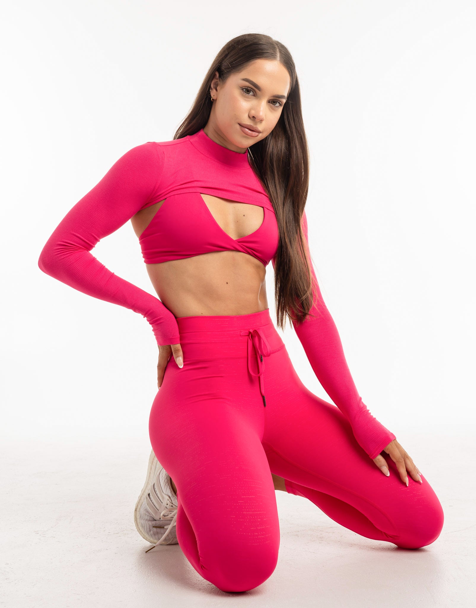 Ladies Tapered Joggers V2 - Bright Pink