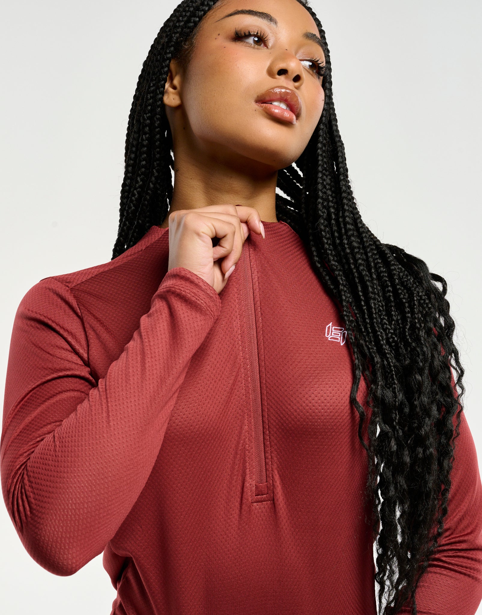 Velocity Quarter Zip Running Top - Brown