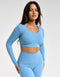 Echt Ribbed Cropped Long Sleeve - Process Blue