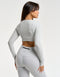 Echt Ribbed Cropped Long Sleeve - Micro Grey