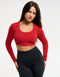 Echt Ribbed Cropped Long Sleeve - Scarlet Red