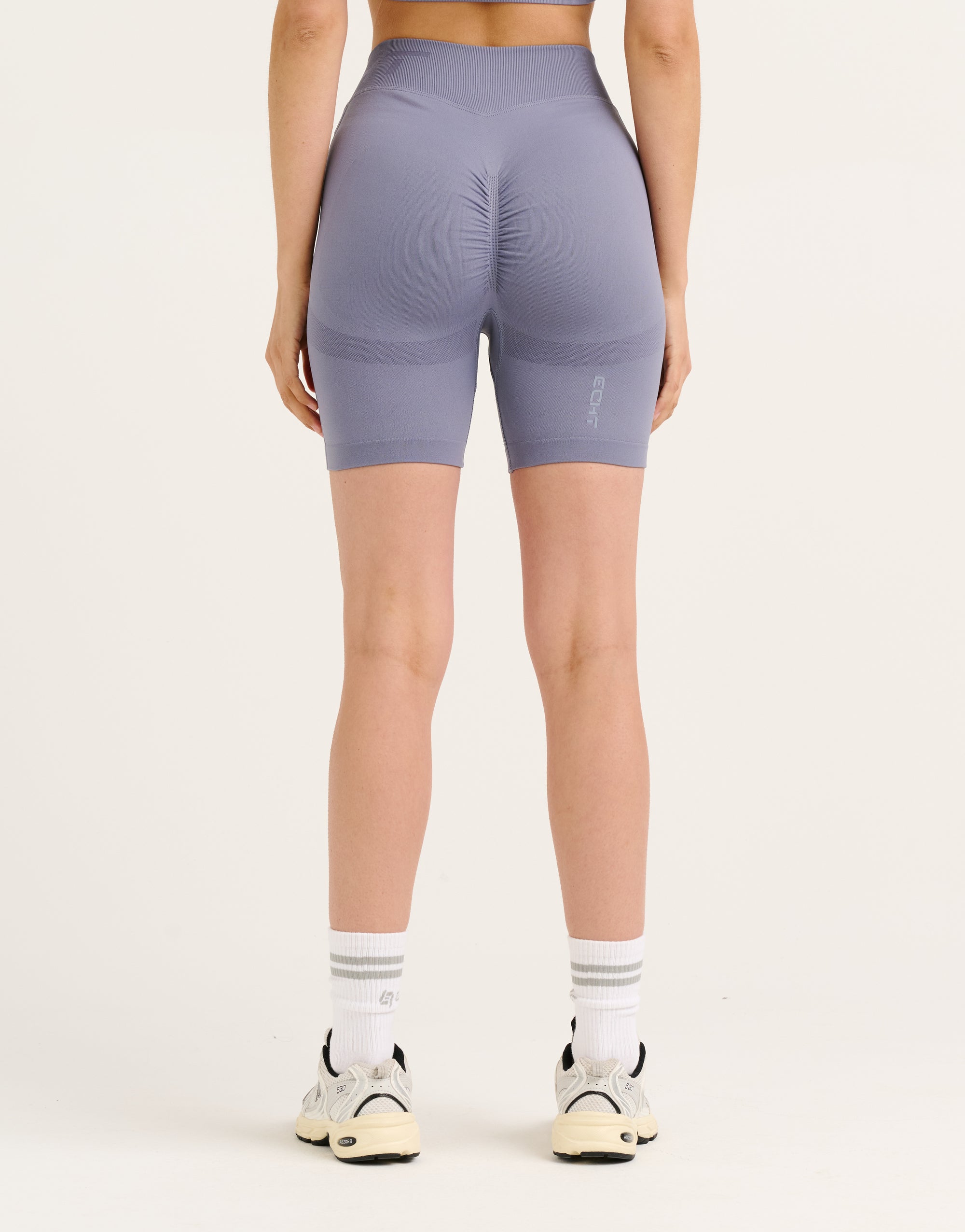 Arise Scrunch Mid-Waist Shorts - Washed Blue