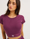 Bubble Banded Top - Blackberry