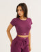 Bubble Banded Top - Blackberry