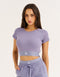Bubble Banded Top - Washed Blue
