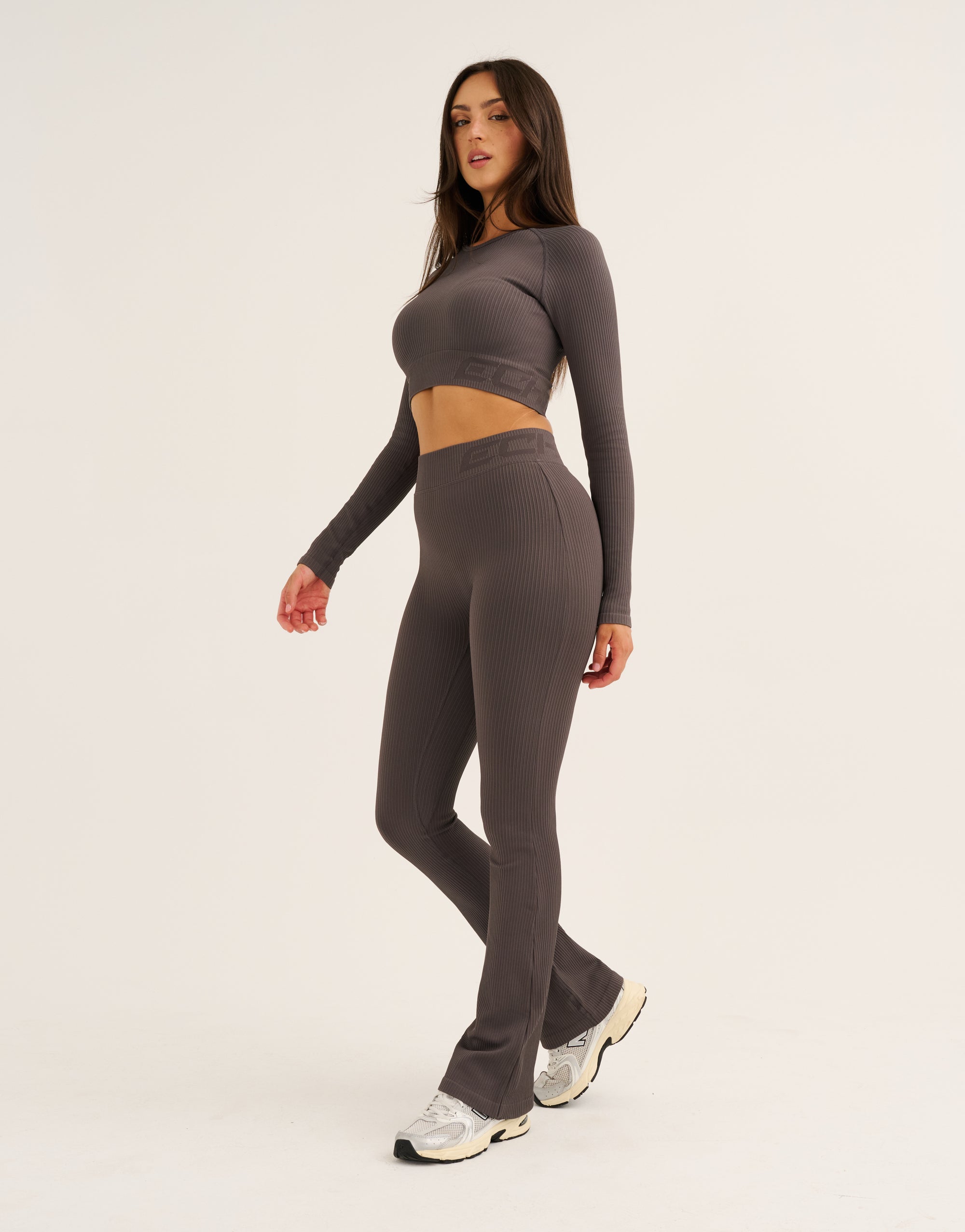 Arise Comfort Mid-Waist Flare Leggings - Slate Grey