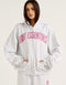 College Combed Fleece Zip-Up Hoodie - Grey Marle