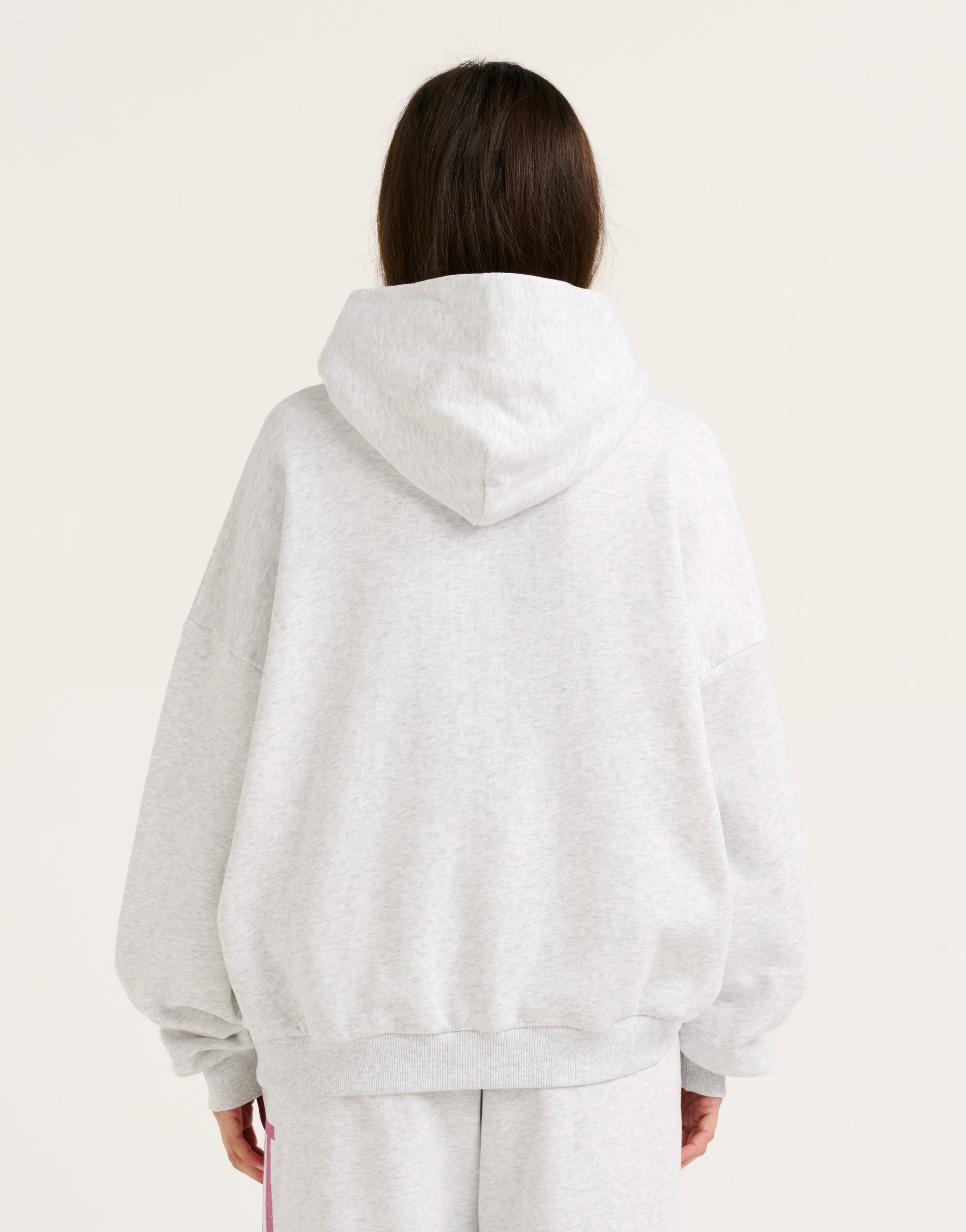 College Combed Fleece Zip-Up Hoodie - Grey Marle