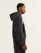 College Combed Fleece Zip-Up Hoodie - Phantom Black