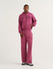 College Combed Fleece Zip-Up Hoodie - Plum