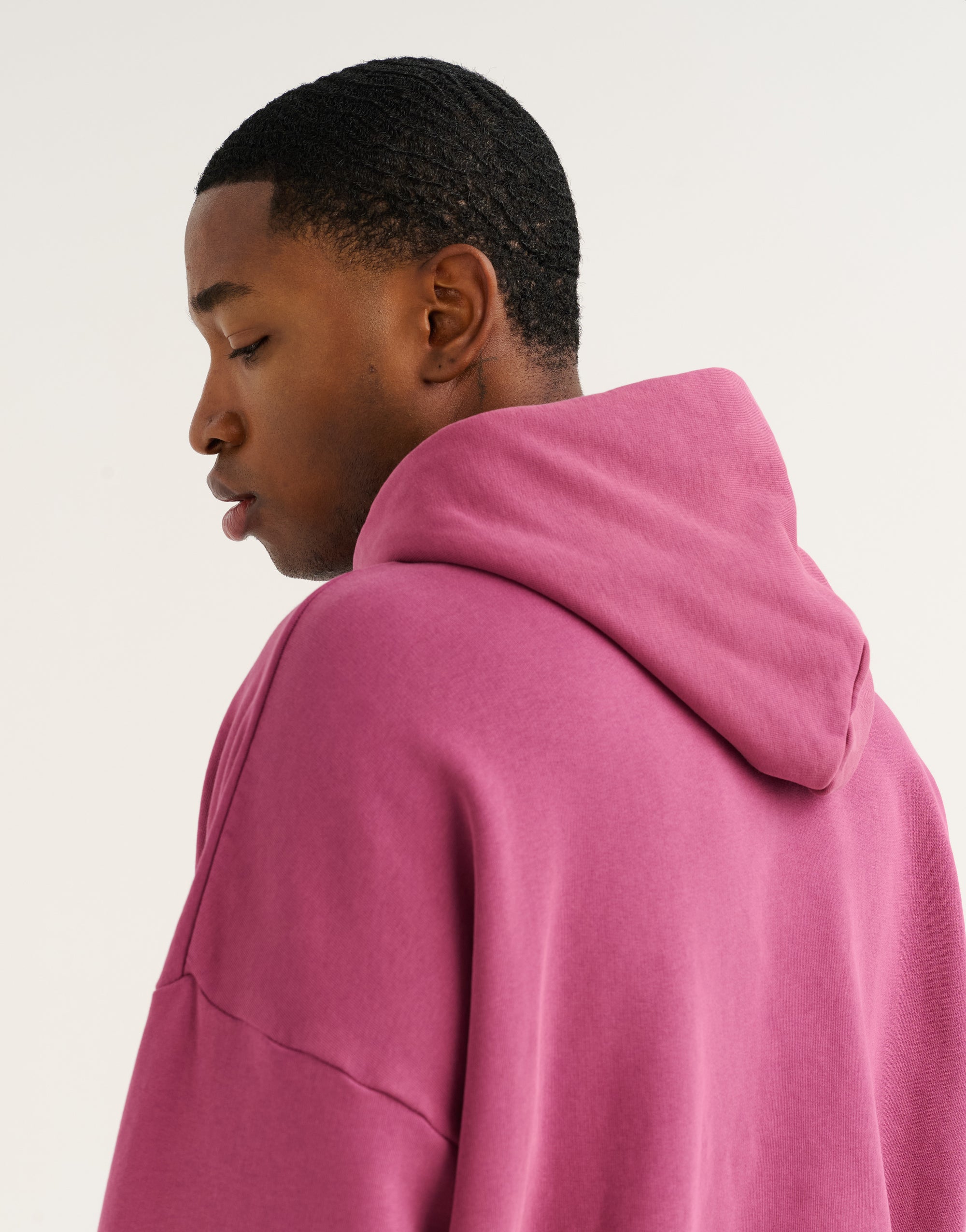College Combed Fleece Zip-Up Hoodie - Plum
