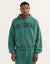 College Combed Fleece Zip-Up Hoodie - Teal