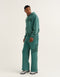 College Combed Fleece Zip-Up Hoodie - Teal