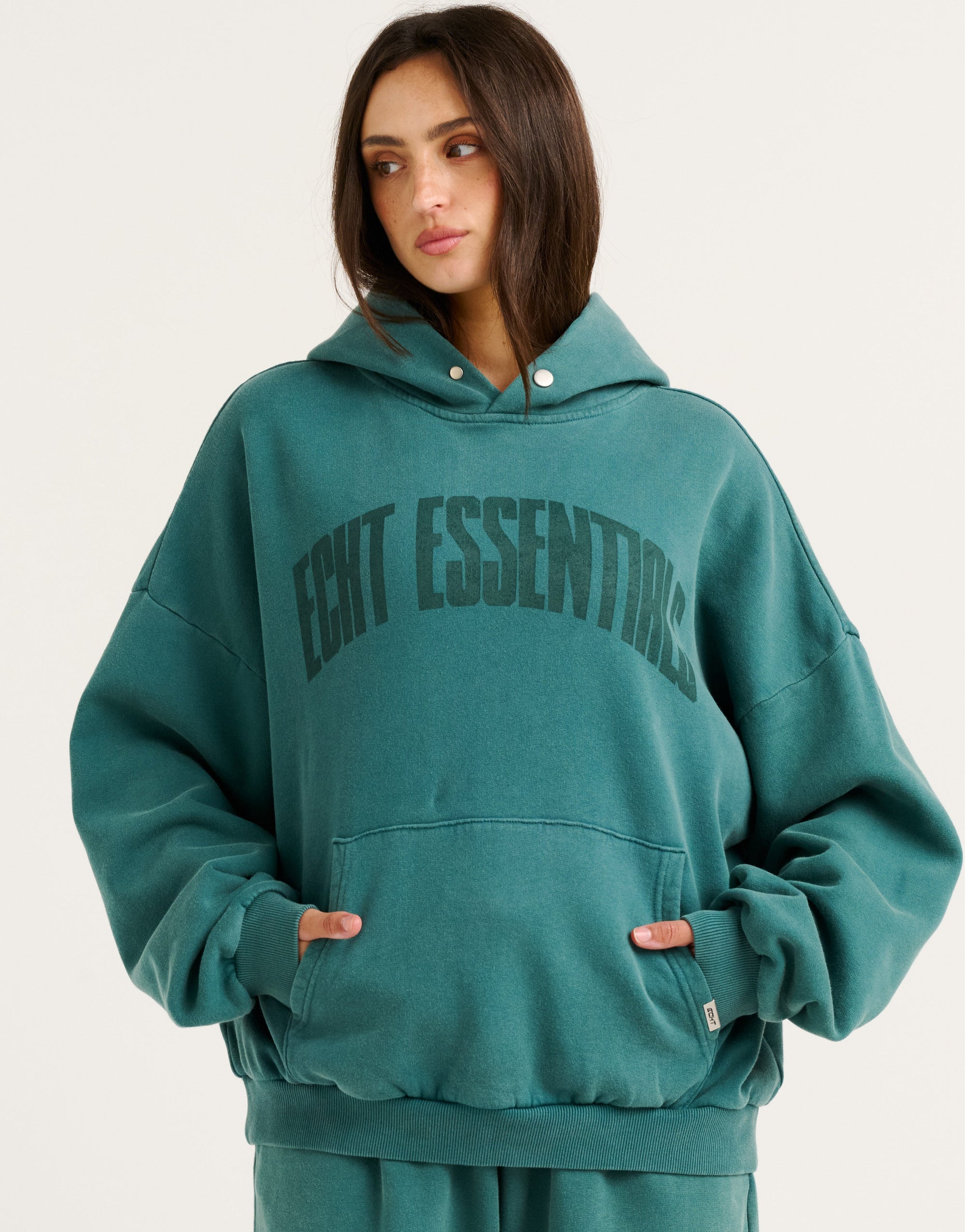 College Combed Fleece Hoodie - Teal