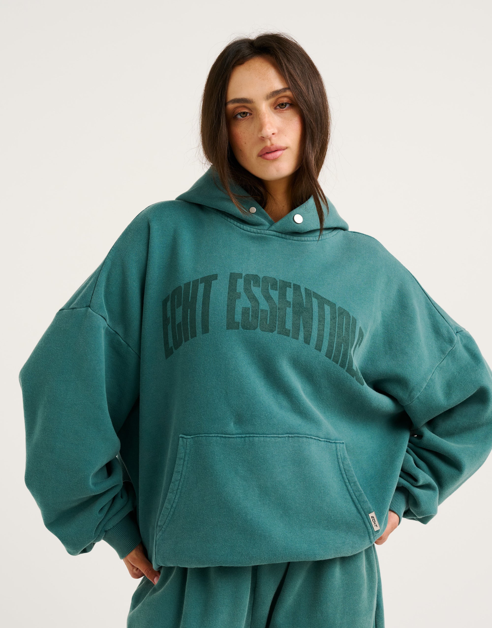 College Combed Fleece Hoodie - Teal