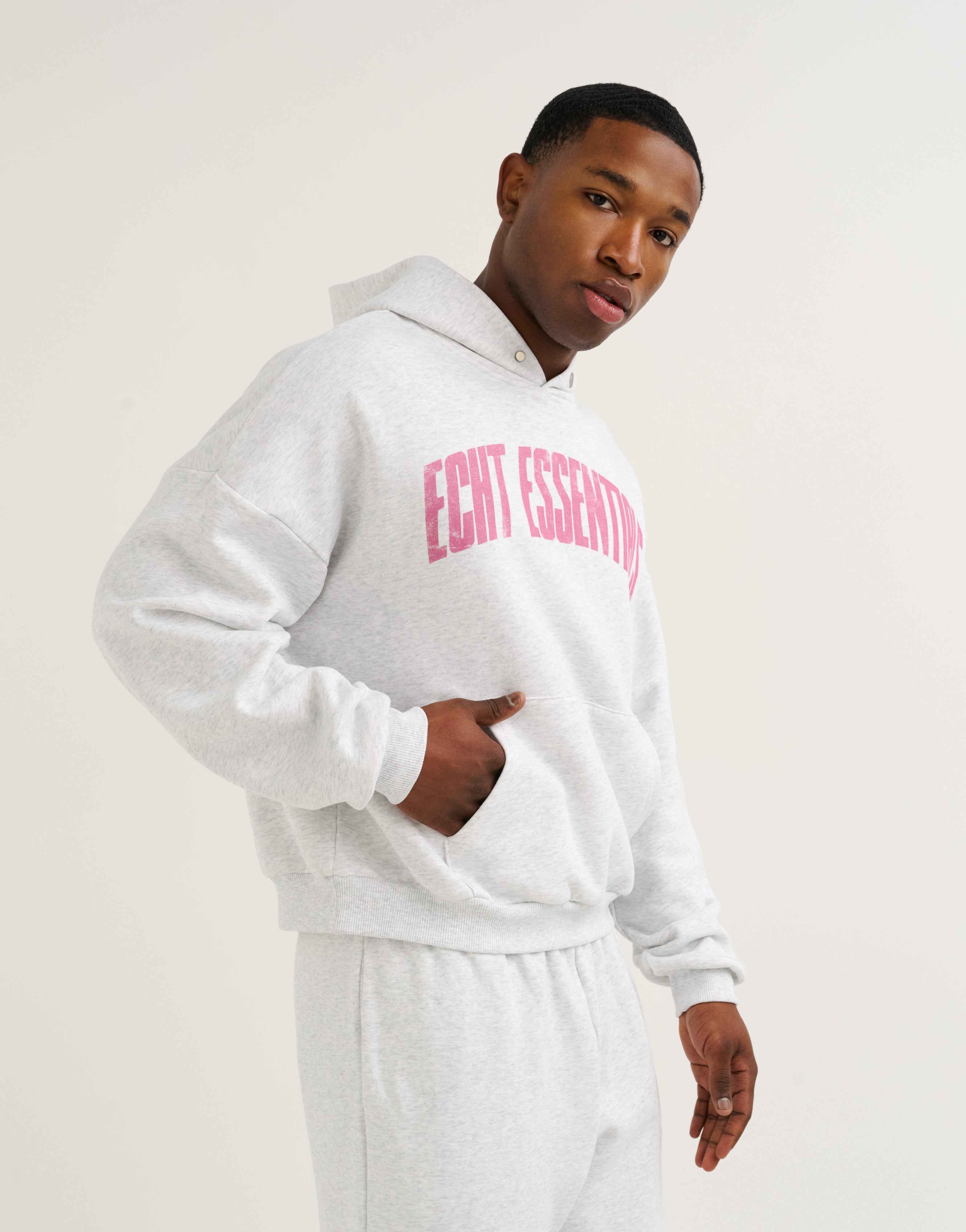 College Combed Fleece Hoodie - Grey Marle