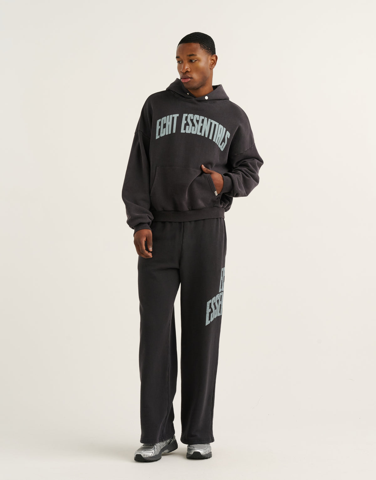 College Combed Fleece Hoodie - Phantom Black