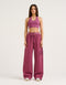 College Combed Fleece Wide Leg Sweatpant - Plum