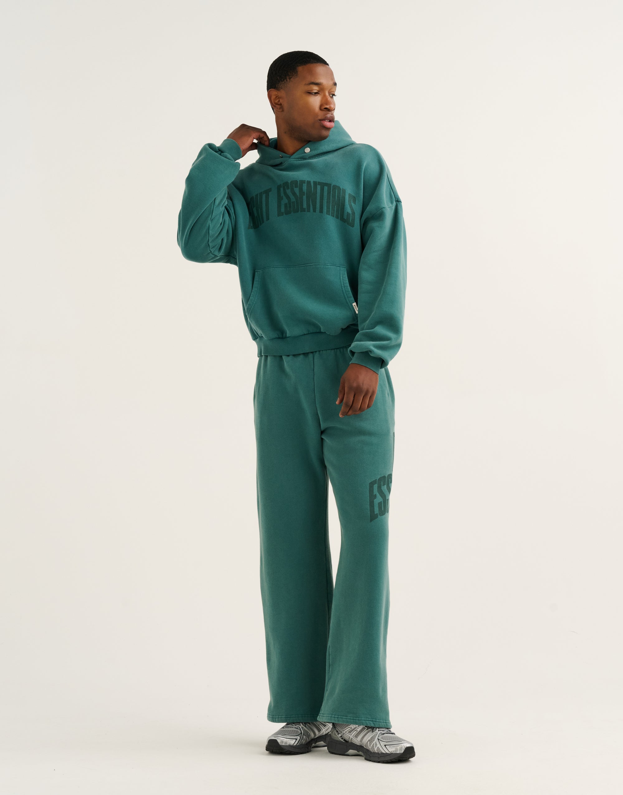 College Combed Fleece Hoodie - Teal