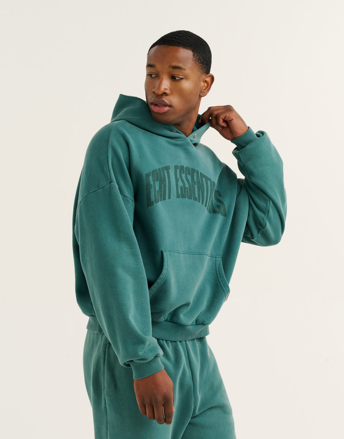 College Combed Fleece Hoodie - Teal