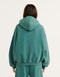 College Combed Fleece Zip-Up Hoodie - Teal