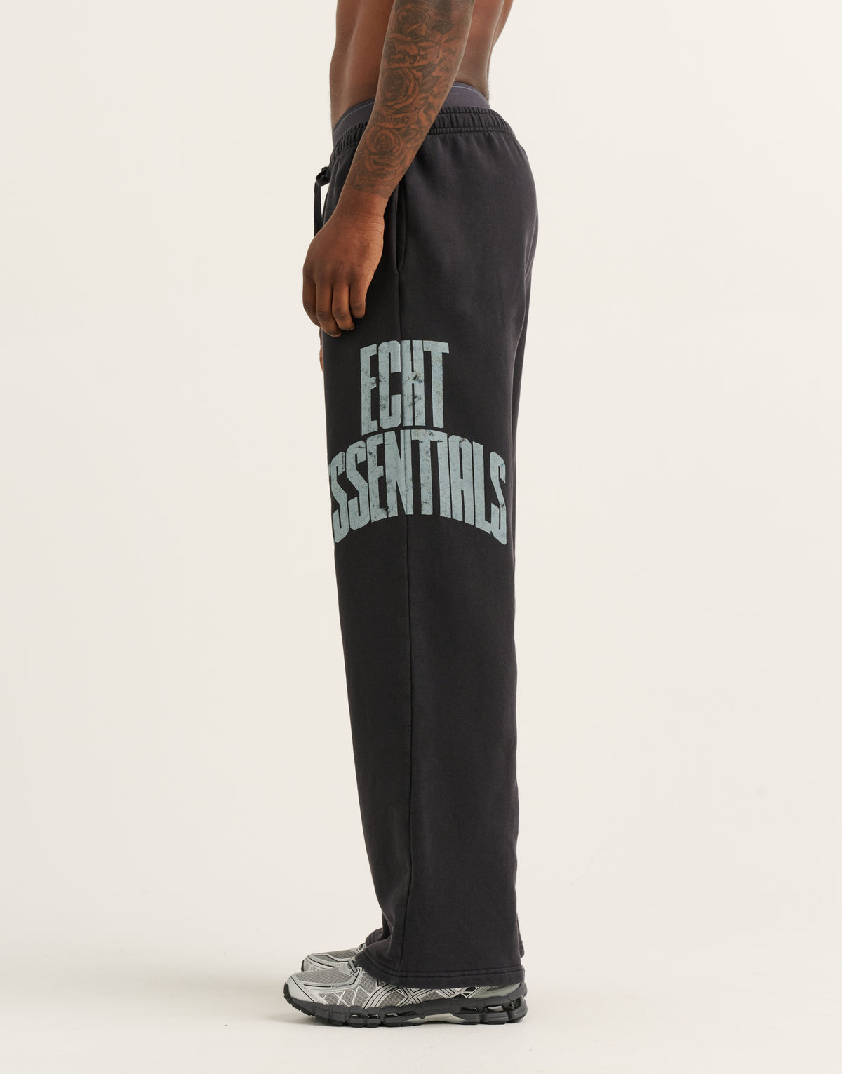 College Combed Fleece Wide Leg Sweatpant - Phantom Black