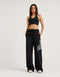 College Combed Fleece Wide Leg Sweatpant - Phantom Black