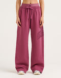 College Combed Fleece Wide Leg Sweatpant - Plum