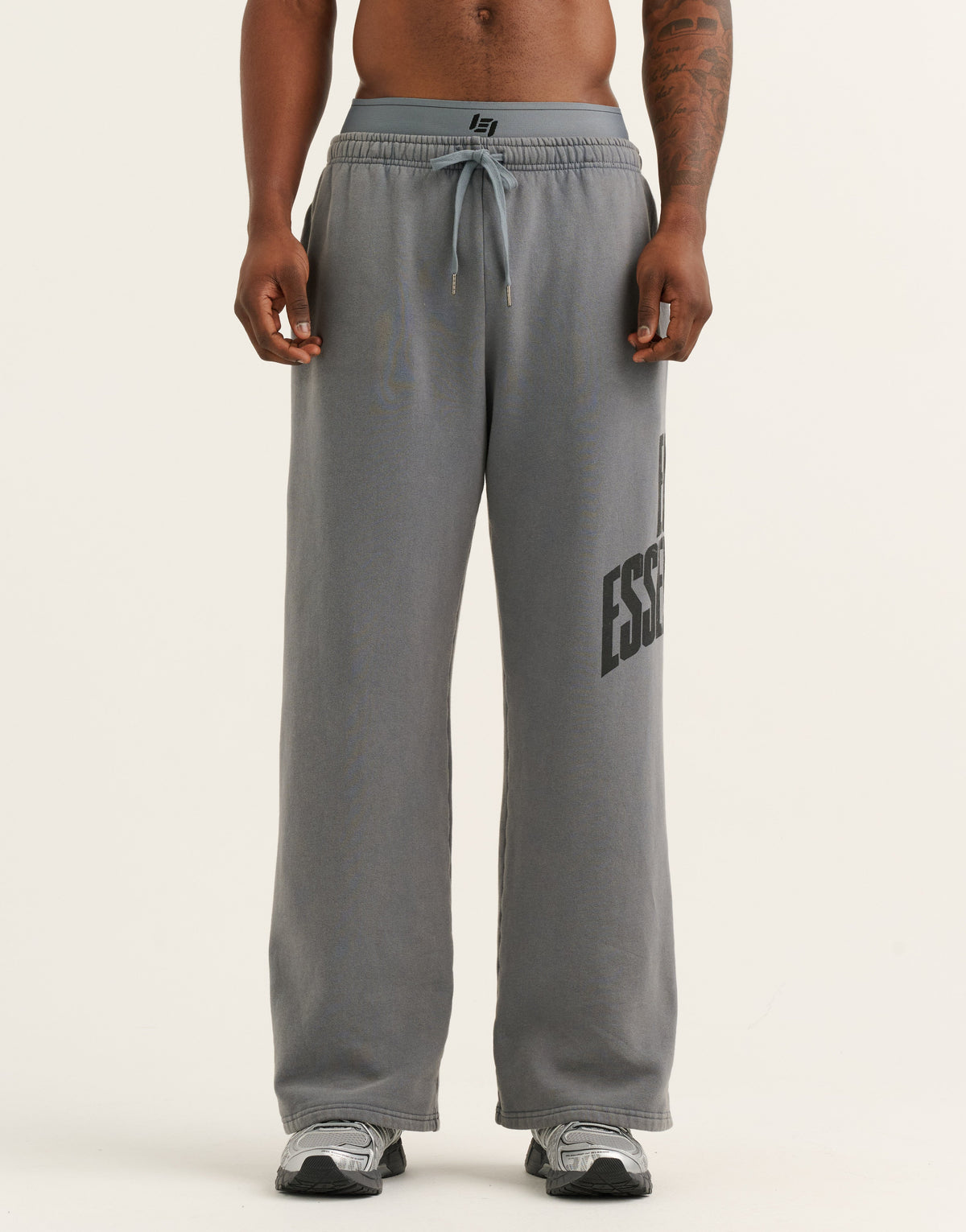 College Combed Fleece Wide Leg Sweatpant - Storm Grey