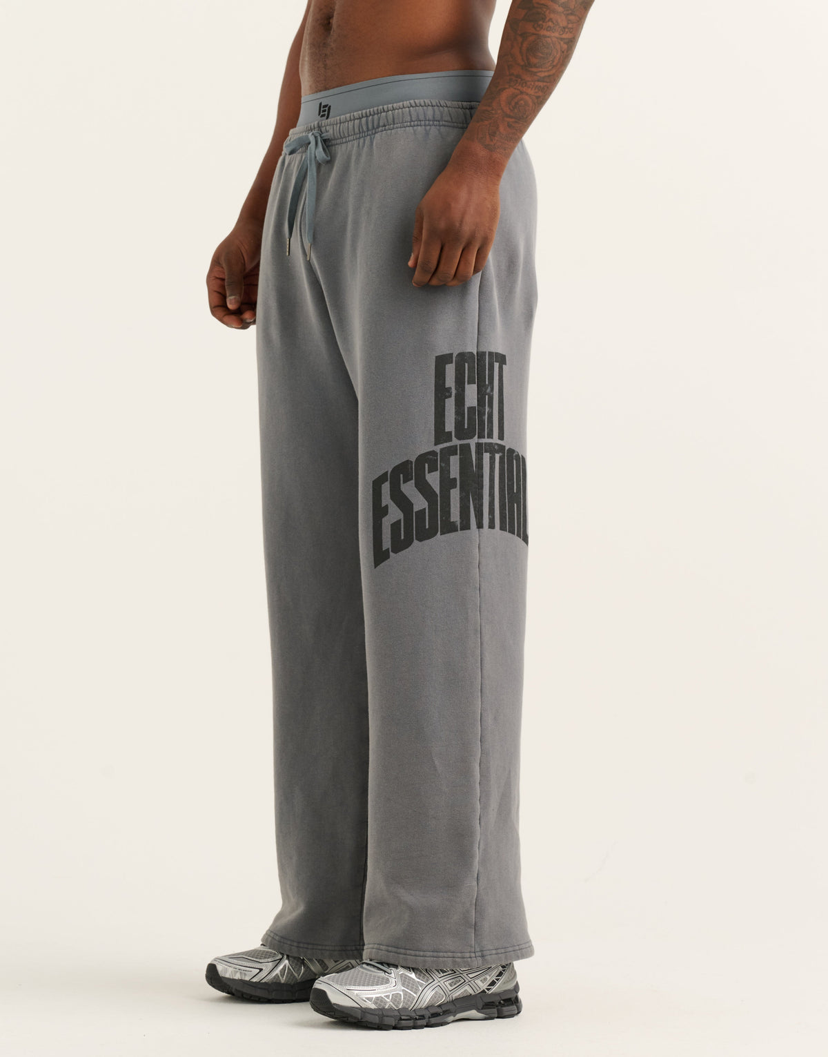 College Combed Fleece Wide Leg Sweatpant - Storm Grey