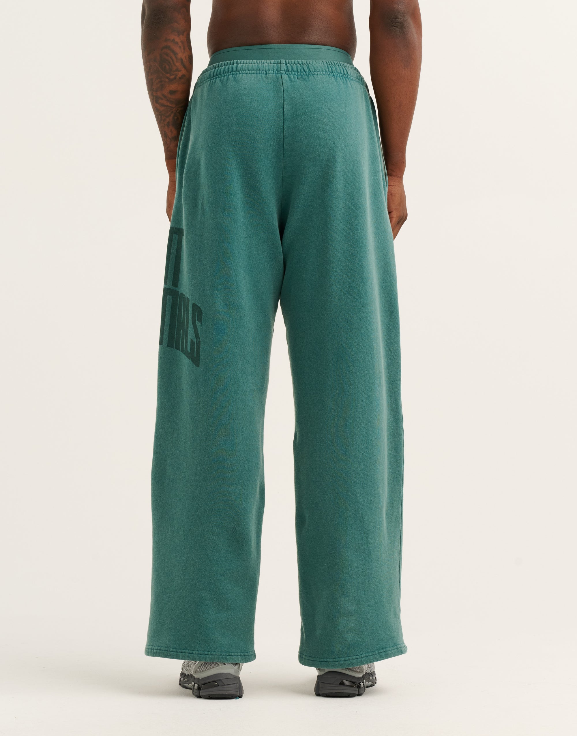 College Combed Fleece Wide Leg Sweatpant - Teal