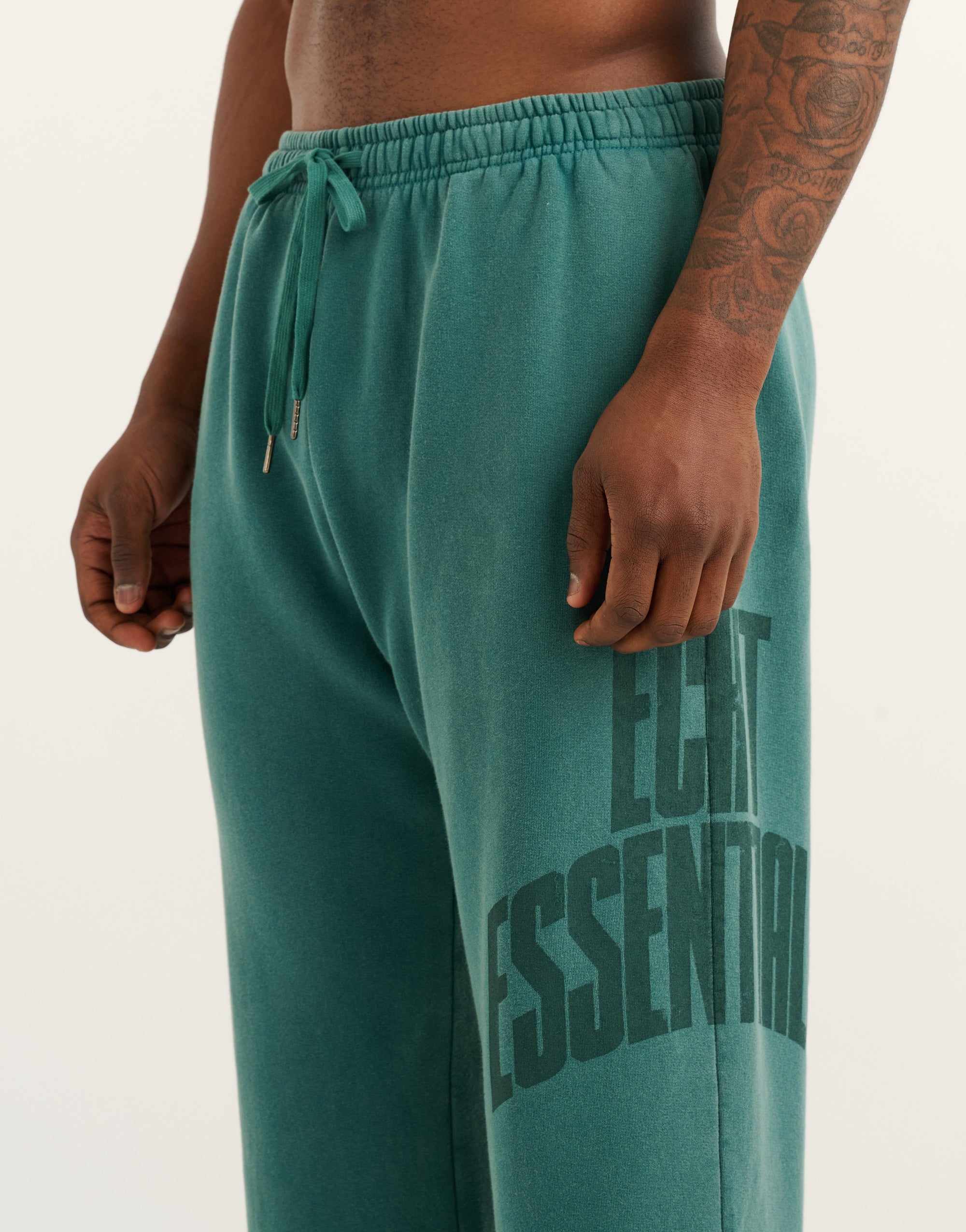 College Combed Fleece Wide Leg Sweatpant - Teal