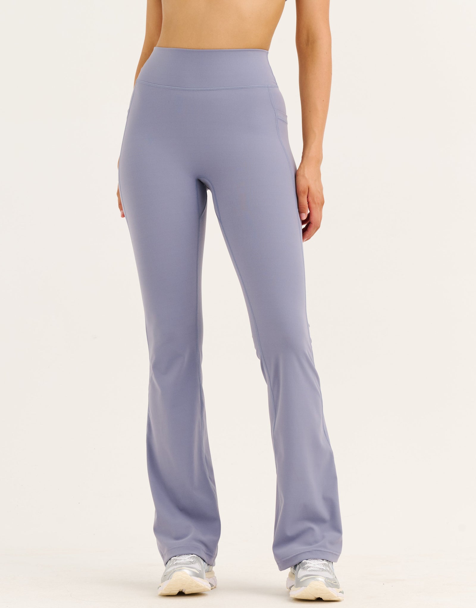Flare Lycra Pocket Leggings - Washed Blue