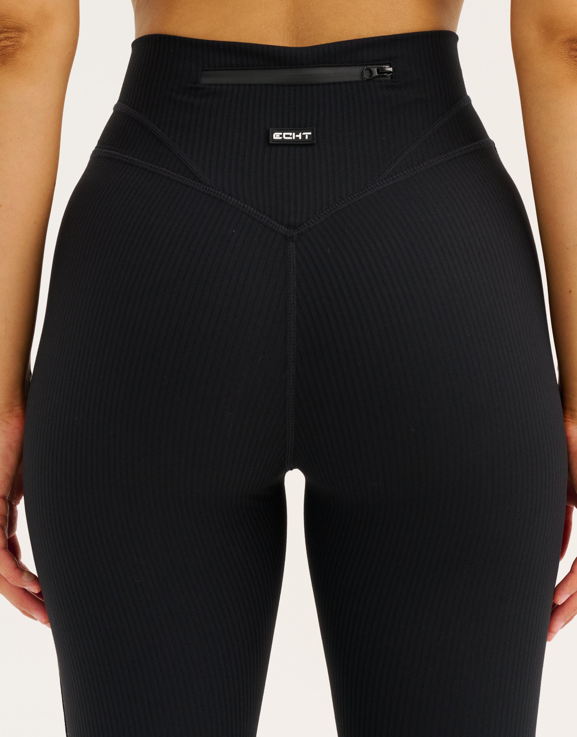 Flare Ribbed Leggings V2 - Black