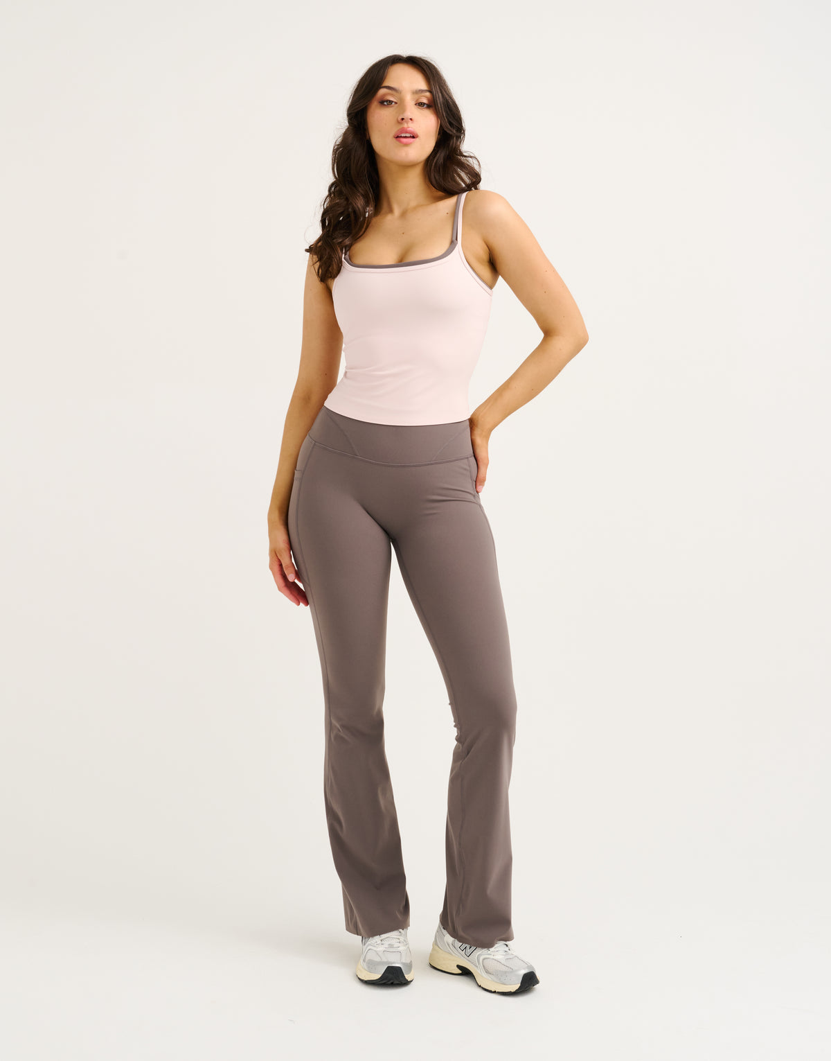 Lycra® Invisible Scrunch Pocket Flare Leggings - Slate Grey