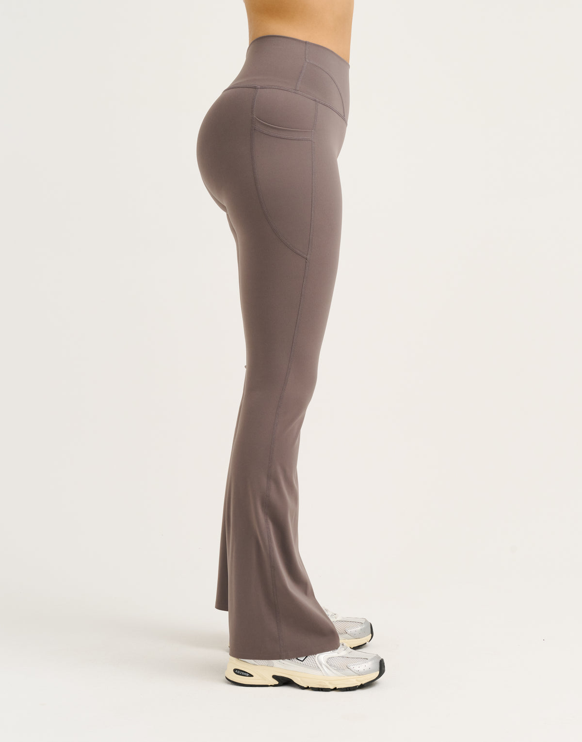Lycra® Invisible Scrunch Pocket Flare Leggings - Slate Grey