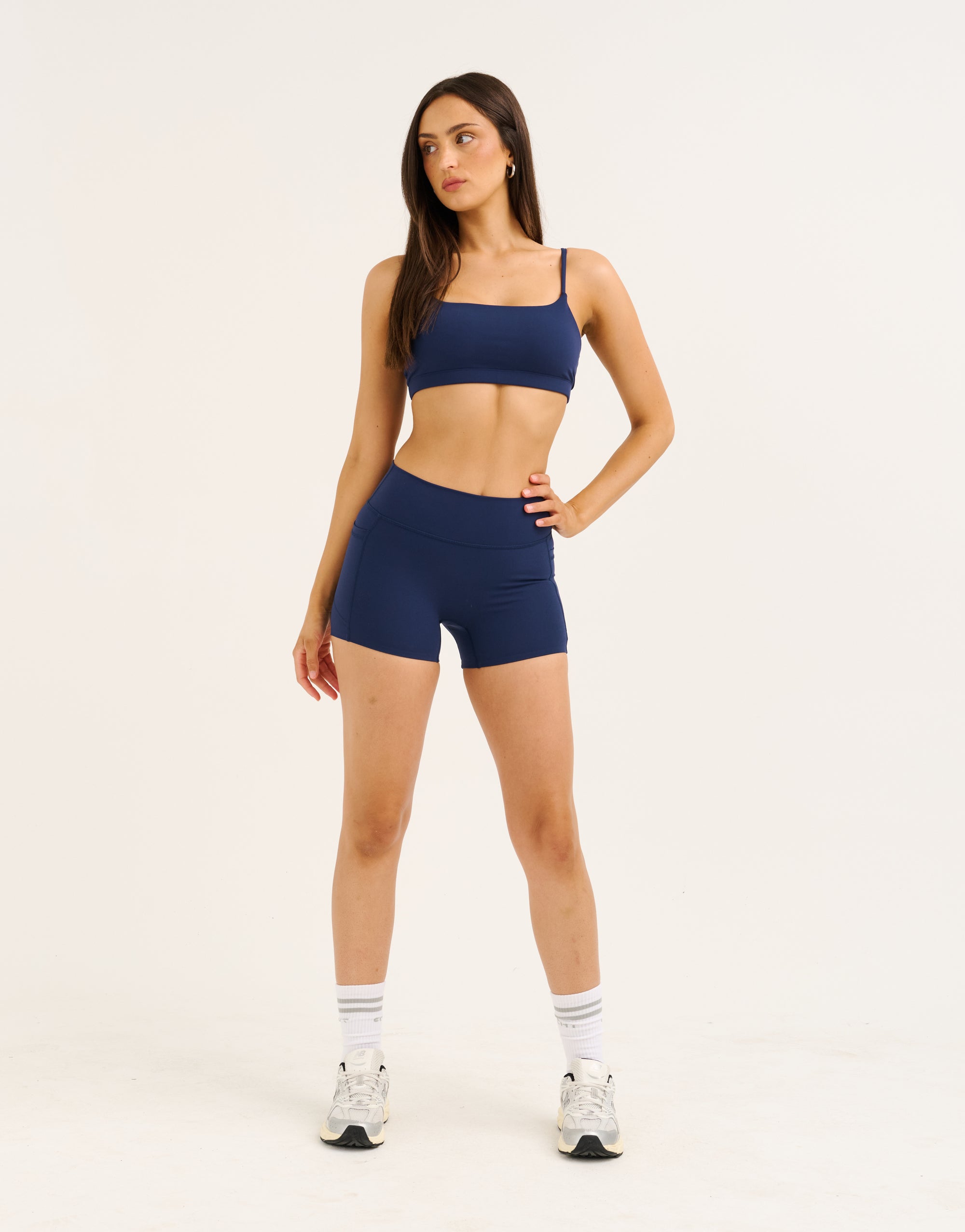 Lycra Invisible Scrunch Pocket Shorts - Navy